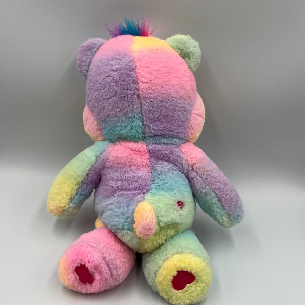 Care Bears Togetherness‎ Bear 14" Plush Doll Rainbow Tie Dye Heart 2021 Clean - Picture 2 of 10